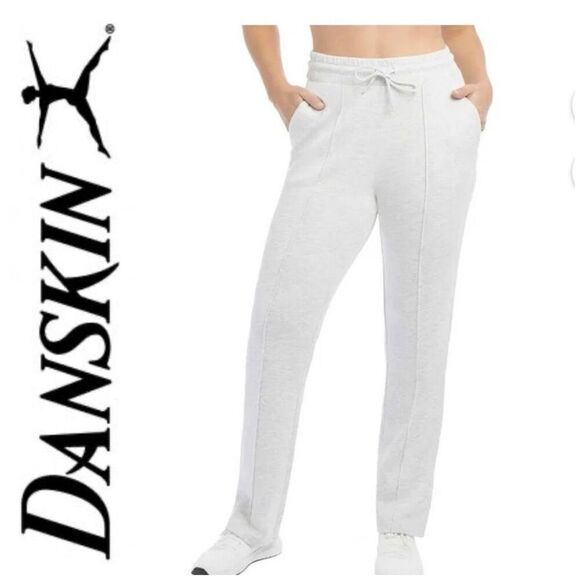 DANSKIN - NWT - L Sz 3X Scuba Pants/Lounge Pants in Oatmeal Heather. So soft! - Picture 1 of 16